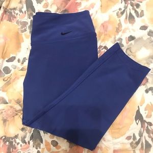 Nike Blue Cropped High Waisted Leggings Medium M